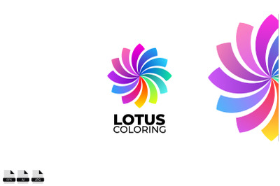 lotus colorful logo illustration