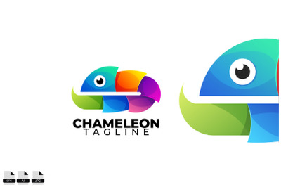 Gradient Chameleon vector logo design icon template