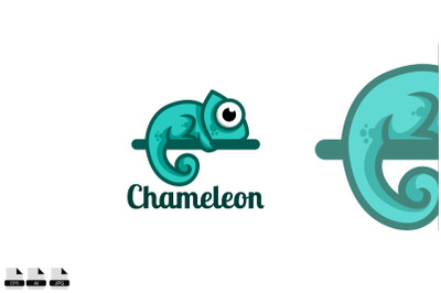 Chameleon vector logo design illustration icon