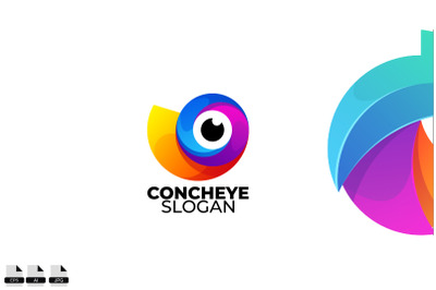 Gradient concheye vector design logo icon template