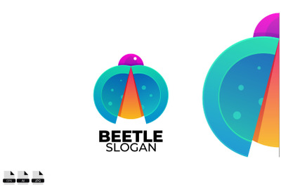 Gradient ladybug logo design icon vector template