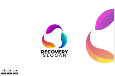 Gradient recovery vector logo design illustration