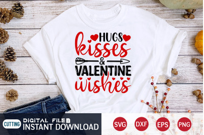 Hugs Kisses Valentine Wishes SVG