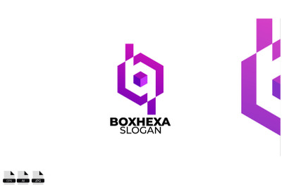 Boxhexa vector logo template design icon