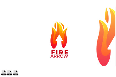 Fire arrow vector logo design illustration symbol