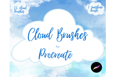 Procreate Cloud Sky Sunshine Brushes X 16