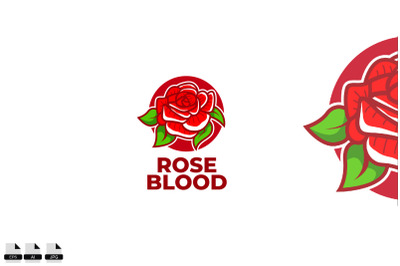 Rose blood vector logo design illustration symbol