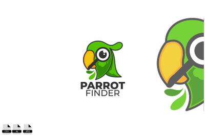 Green parrot vector logo design illustration icon