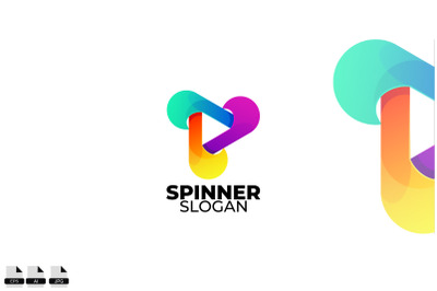 Gradient spinner vector logo design template symbol