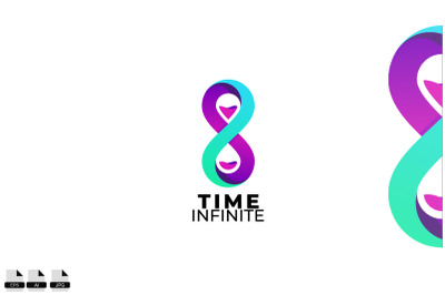 Time infinite vector logo design template symbol