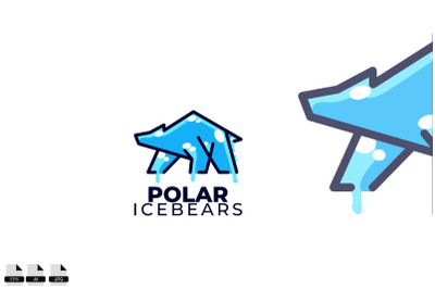 Polar ice bears vector logo design illustration icon