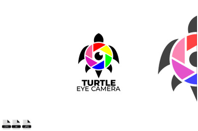 Gradient turtle eye vector design logo template