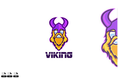 Viking vector logo design illustration symbol