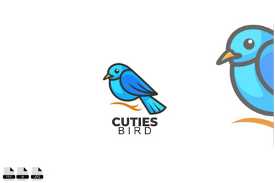 Cuties bird vector logo design template symbol