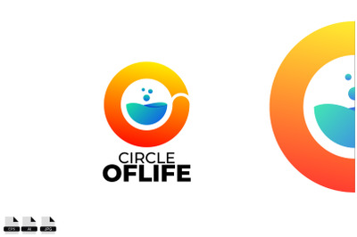Circle oflife vector logo design template symbol