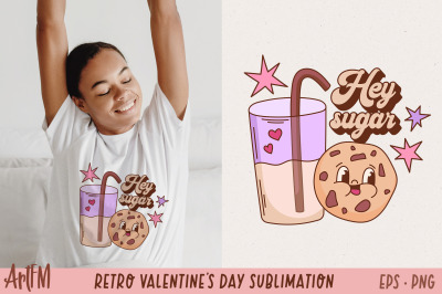 Hey Sugar PNG | Retro Valentine&#039;s Day Sublimation