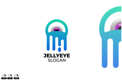 Jelly Eye vector design template logo symbol