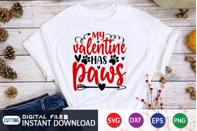 My Valentine Has Paws SVG