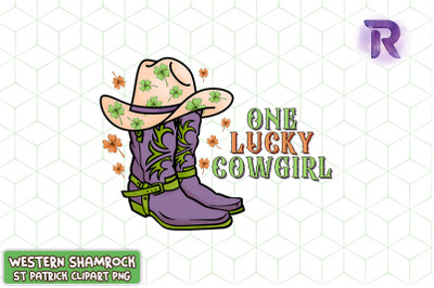 One Lucky Cowgirl St Patrick Western