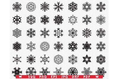 SVG Black Snowflakes, Seamless Pattern, Digital clipart