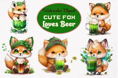 Cute Fox Loves Beer St Patrick&#039;s Day Bundle