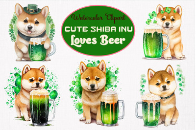 Shiba Inu Loves Beer St Patrick&#039;s Day Bundle