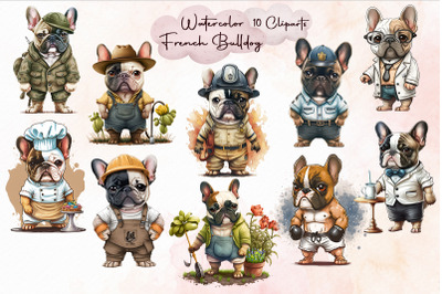 Watercolor French Bulldog Bundle