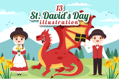 13 Happy St David&#039;s Day Illustration