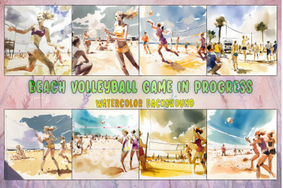 Beach Volleyball Game In Progress
