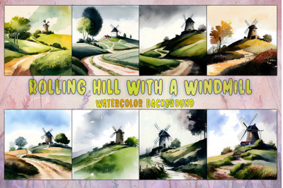 Rolling Hill With A Windmill