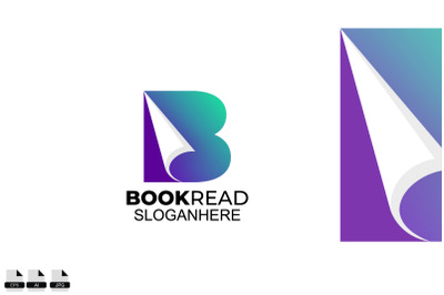 Book read vector logo design template symbol