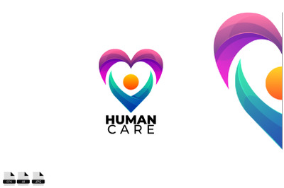 Human care vector logo design template symbol