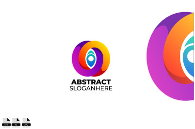 Gradient abstract eye vector logo design illustration