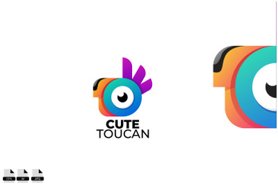 Cute toucan vector logo design illustration icon