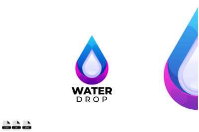 Water drop vector logo design illustration symbol