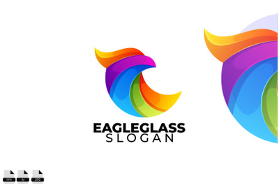 Gradient eagle class vector logo design template