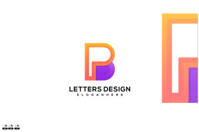 Abstract Modern PB Letters Logo design vector illustration