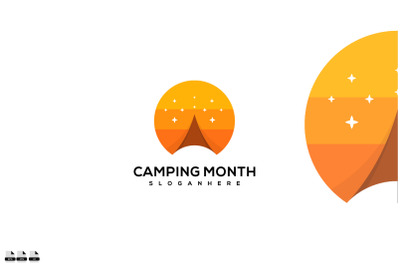 Creative Camping Month Logo icon design illustration template