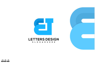 Quality ET Letter Logo design icon symbol