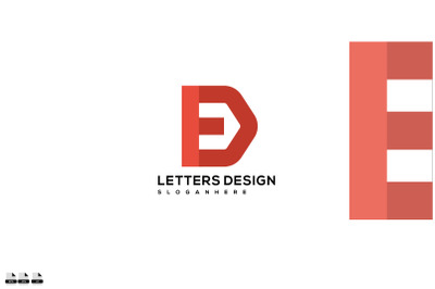 Professional Letter ED logo design icon symbol