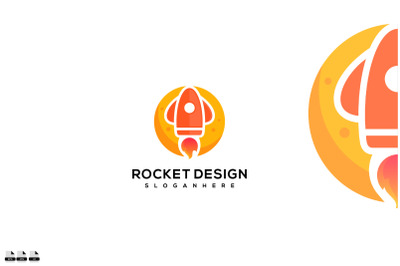 Rocket Planet vector logo illustration design