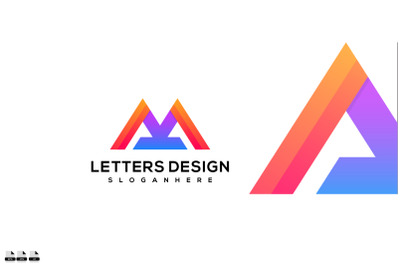 Initial Colorful Letter M Logo design Vector illustration