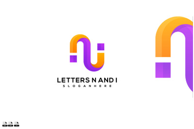 Letter N and I logo design vector illustration