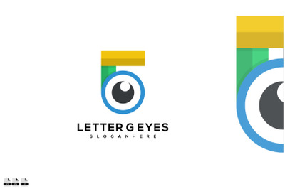 Letter g eyes logo icon vector design template