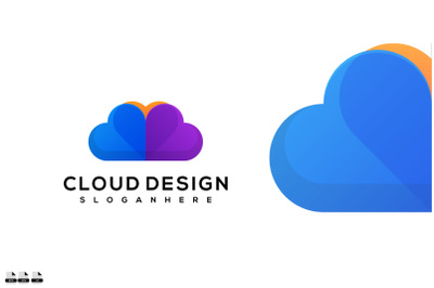 Cloud design vector logo template icon