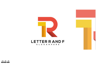 Letter R and F vector logo design template