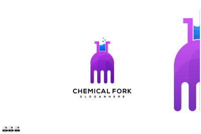 Chemical fork logo design vector illustration