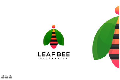 Leaf bee vector template logo design icon