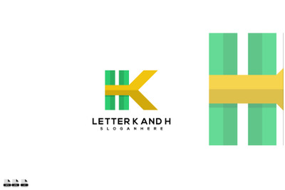 Letter K and H vector logo design illustration symbol