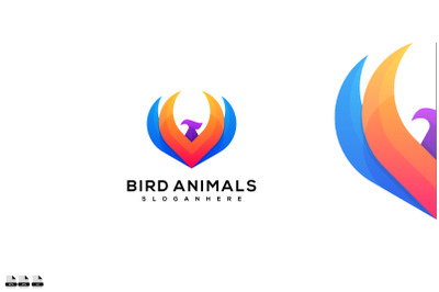 Birds animals vector logo template design symbol